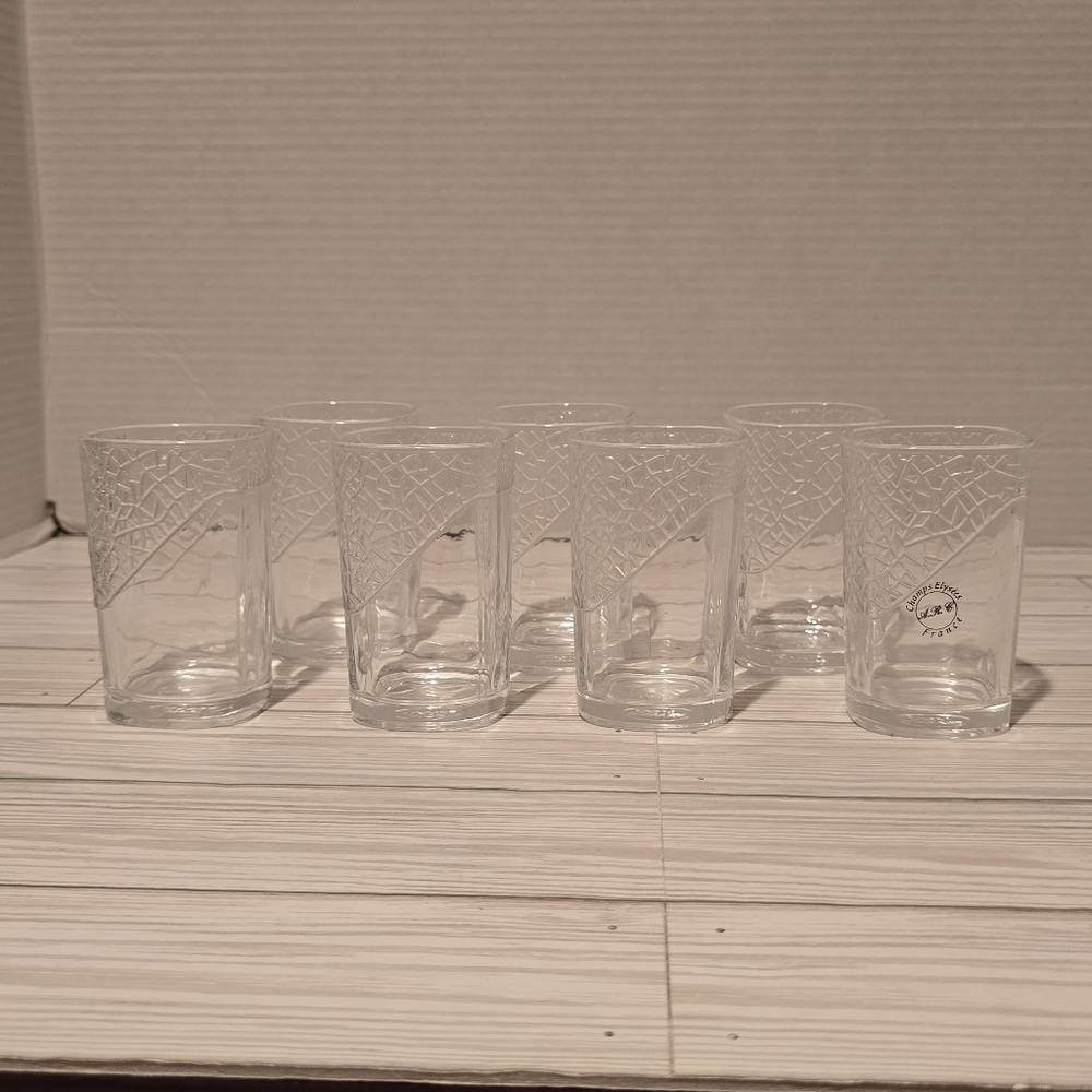 7 Champs Elysees France ARC Clear Glassware Tumblers Juice Drinking Cups